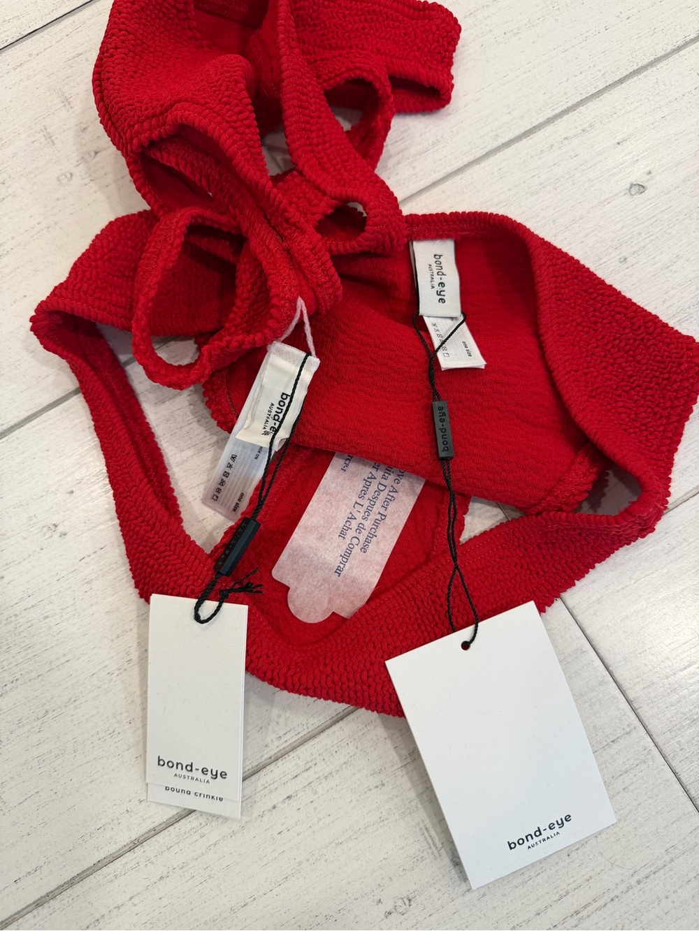 New Bond-eye Swim Bikini Set Nino Top & Sign Briefs Baywatch Red NWT - Picture 6 of 8